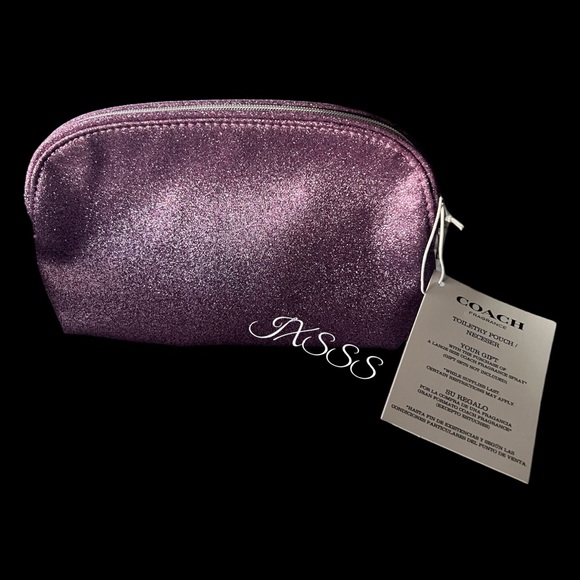 Purple (Sparkly) Coach Cosmetic-Makeup Bag/Coin-Pouch SET - Picture 13 of 15